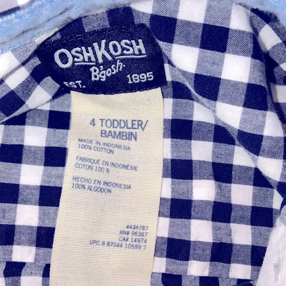 Osh Kosh B’gosh size 4 blue & white checkered top
